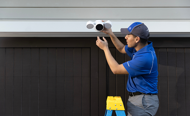 ADT employee installing Google Nest Doorbell