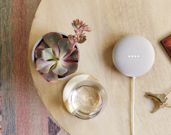 Google Nest Mini 2 Gen on a table